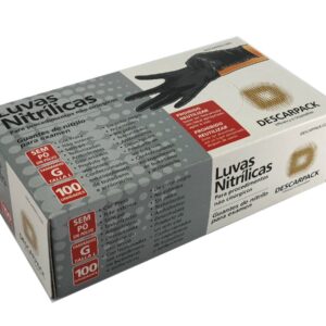 LUVA PROCED. PEQUENA NITRILICA S/TALCO PRETA C/1