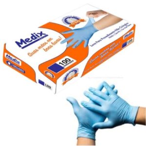 LUVA PROCED. PEQUENA NITRILICA S/TALCO AZULC/1C/1