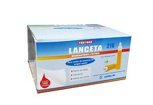 LANCETA SEGURANÇA 21G (2,2 MM) AMARELA C/100