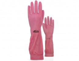 LUVA RANHURADA LATEX ROSA MEDIO C/01 PR C/10 PR