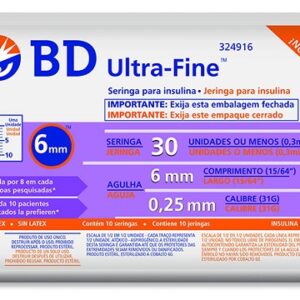 SERINGA DESC. C/AG 0,3 ML ULTFIN 6MM C/10 C/100